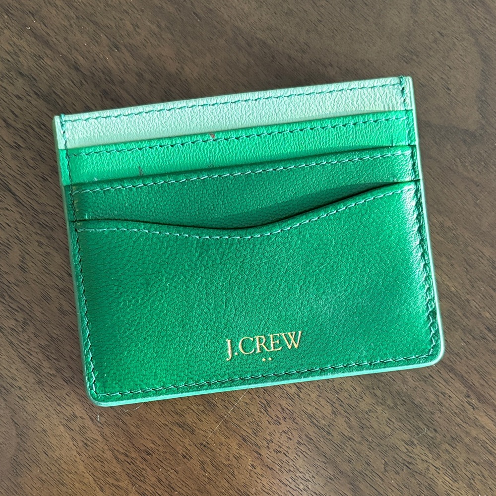 J. Crew Vibrant Green Card Holder